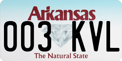 AR license plate 003KVL