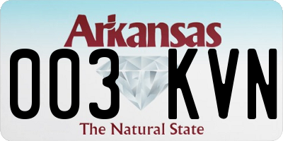 AR license plate 003KVN