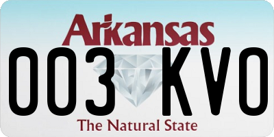 AR license plate 003KVO