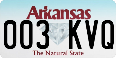 AR license plate 003KVQ