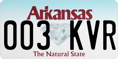 AR license plate 003KVR