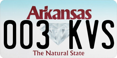 AR license plate 003KVS