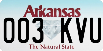 AR license plate 003KVU