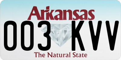 AR license plate 003KVV