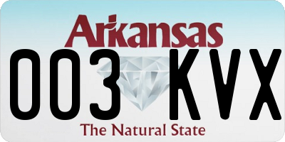 AR license plate 003KVX