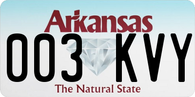 AR license plate 003KVY