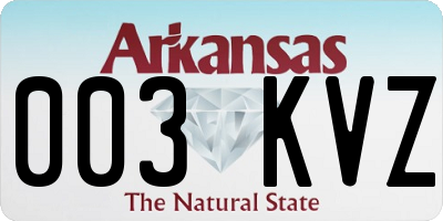 AR license plate 003KVZ