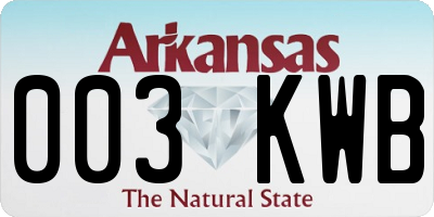 AR license plate 003KWB