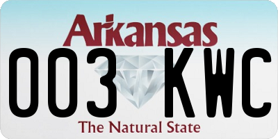 AR license plate 003KWC