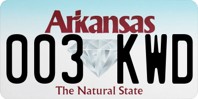 AR license plate 003KWD