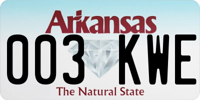 AR license plate 003KWE