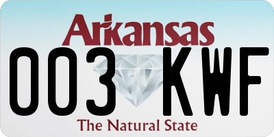 AR license plate 003KWF