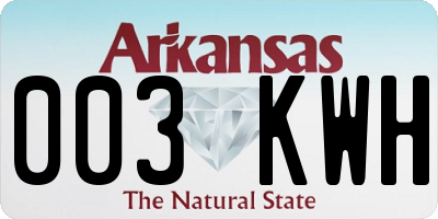 AR license plate 003KWH