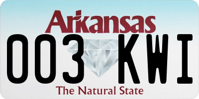 AR license plate 003KWI