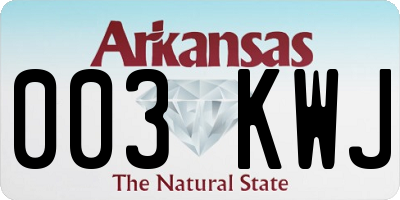 AR license plate 003KWJ