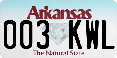 AR license plate 003KWL