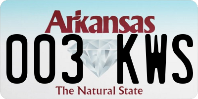 AR license plate 003KWS