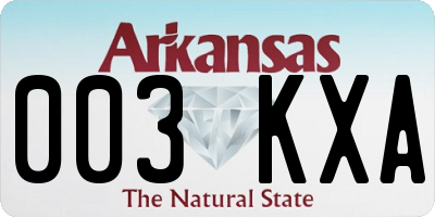 AR license plate 003KXA