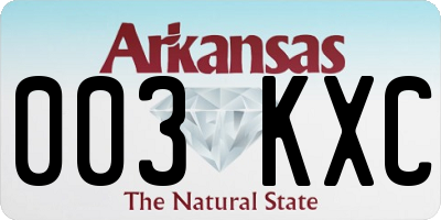 AR license plate 003KXC
