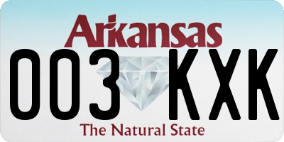 AR license plate 003KXK