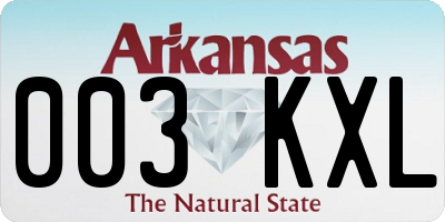 AR license plate 003KXL