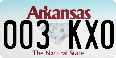 AR license plate 003KXO
