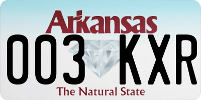 AR license plate 003KXR