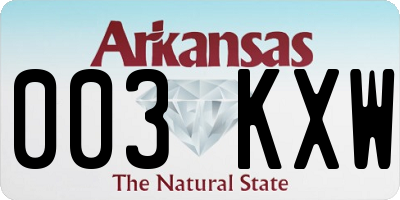 AR license plate 003KXW