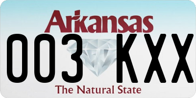AR license plate 003KXX