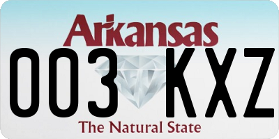 AR license plate 003KXZ