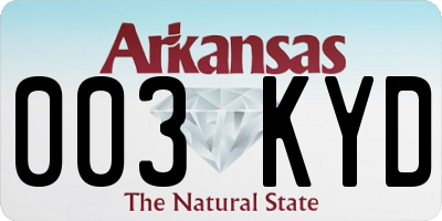 AR license plate 003KYD