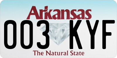 AR license plate 003KYF