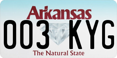 AR license plate 003KYG