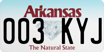 AR license plate 003KYJ