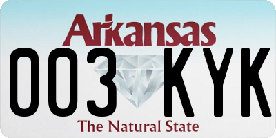AR license plate 003KYK