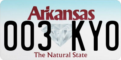 AR license plate 003KYO