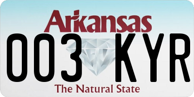 AR license plate 003KYR