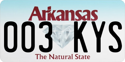 AR license plate 003KYS