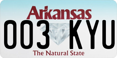 AR license plate 003KYU