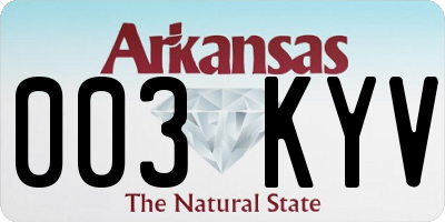 AR license plate 003KYV
