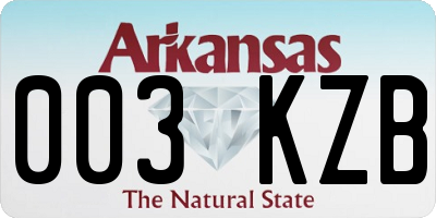 AR license plate 003KZB