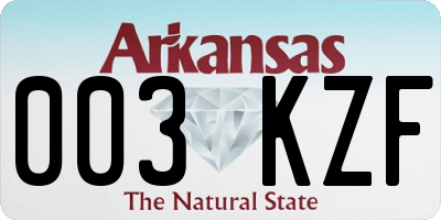 AR license plate 003KZF