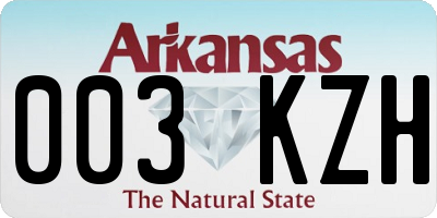 AR license plate 003KZH