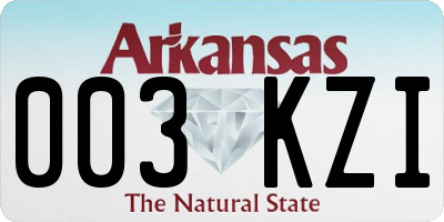 AR license plate 003KZI