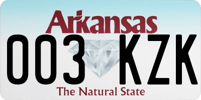 AR license plate 003KZK