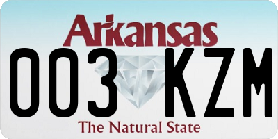 AR license plate 003KZM