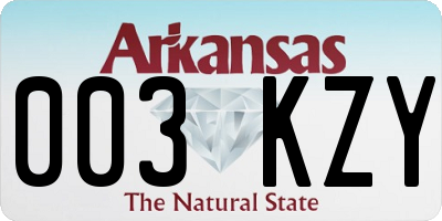 AR license plate 003KZY