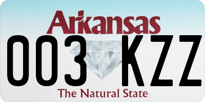 AR license plate 003KZZ