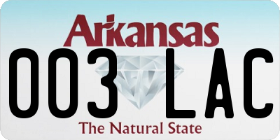 AR license plate 003LAC