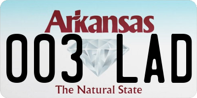 AR license plate 003LAD